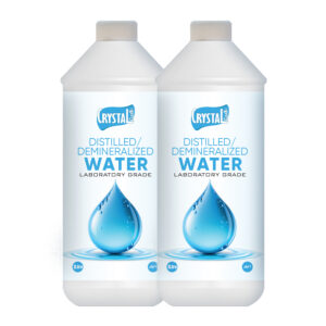 Crystal Clean Premium Demineralized Distilled Water 1L x 2pcs | Pure Water for Irons, Aquariums, Humidifiers, Plants & Medical Use | Offer Pack