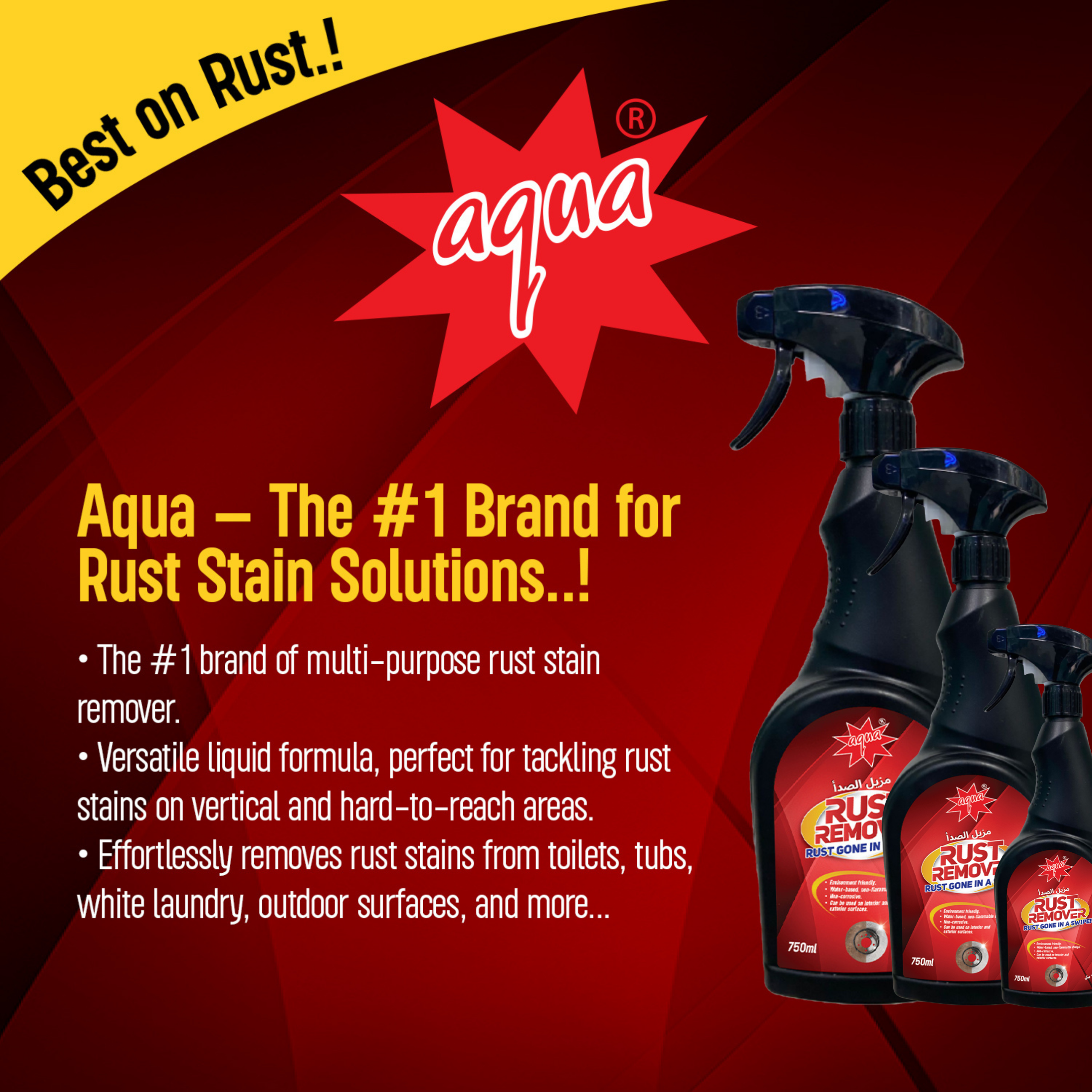 AQUA Rust Remover Spray 750ml x 3